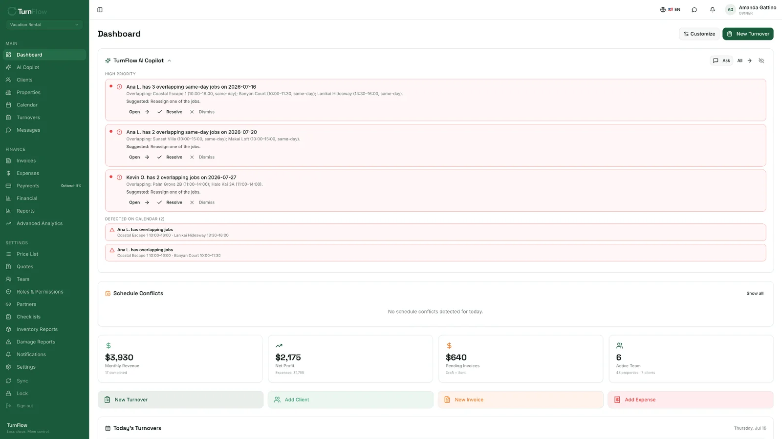 Airbnb Cleaning Software for STR Teams | TurnFlow